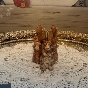 Bethany Lowe Bunny Rabbit Trio Figurine